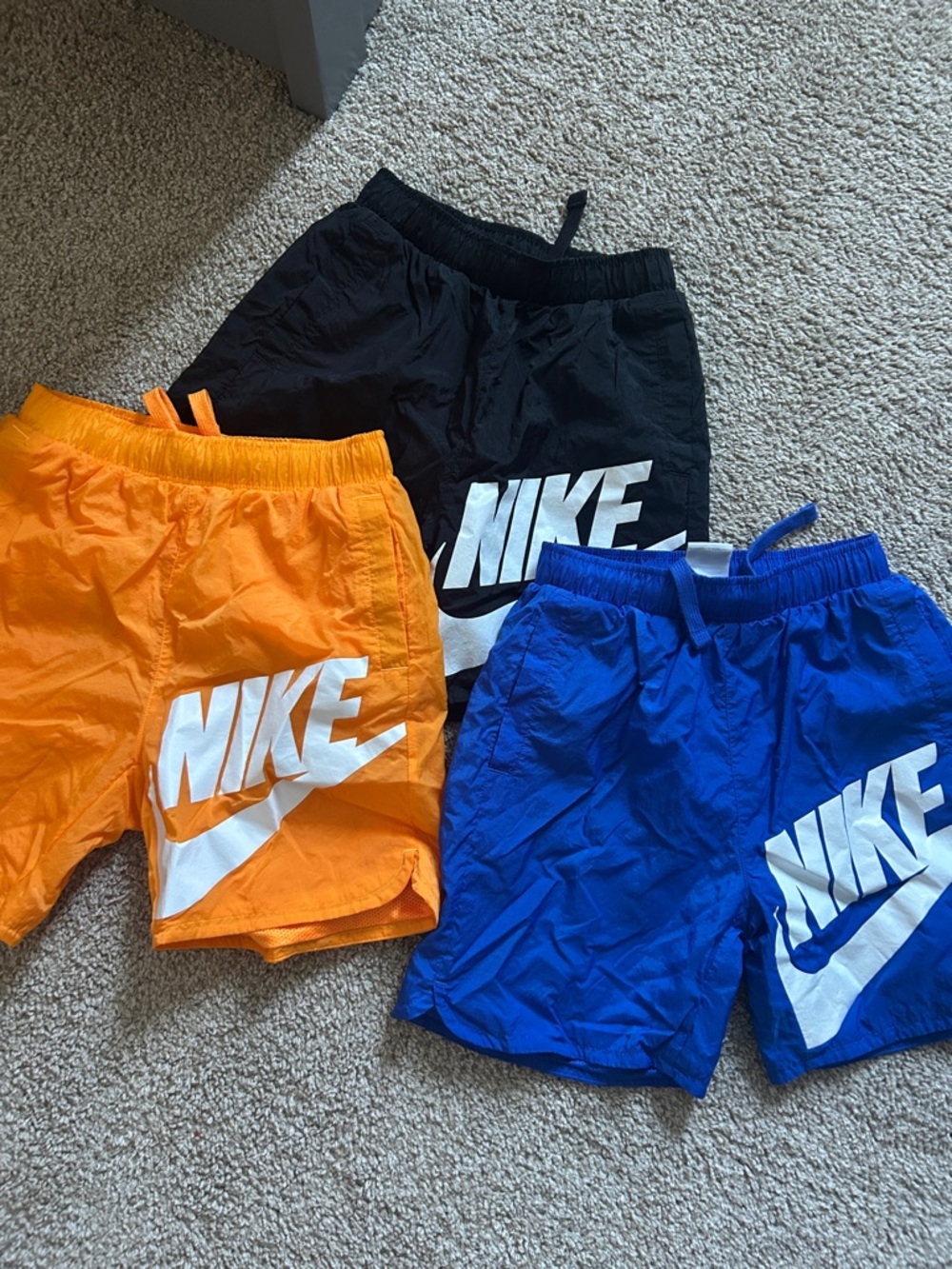Nike Black, Orange & Blue Athletic Shorts Trio